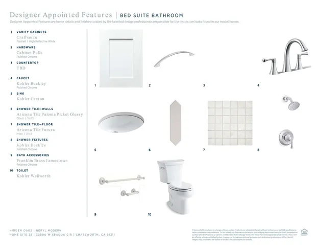 Designer Appointed Features - Bed Suite Bathroom - Beryl Modern - Homesite 25 - Hidden Oaks