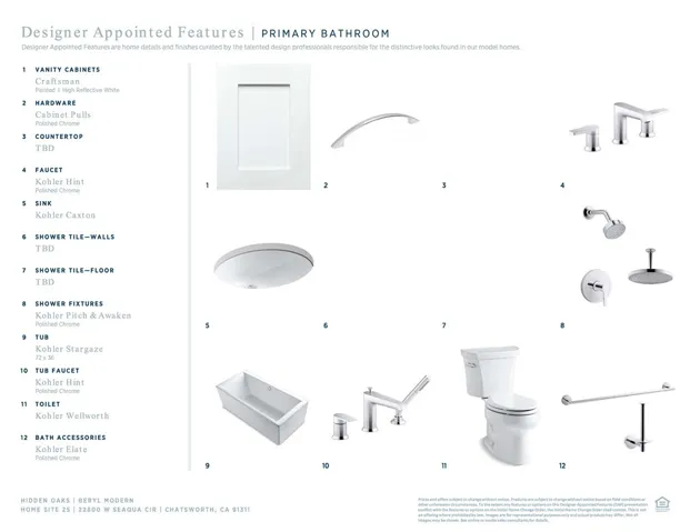 Designer Appointed Features - Primary Bathroom - Beryl Modern - Homesite 25 - Hidden Oaks
