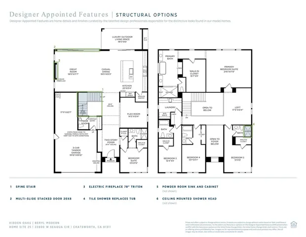 Designer Appointed Features - Structural Options - Beryl Modern - Homesite 25 - Hidden Oaks