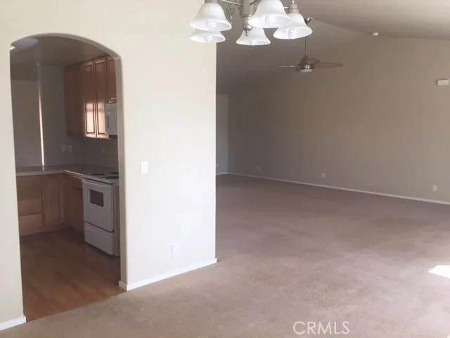 View of kitchen from dining room
