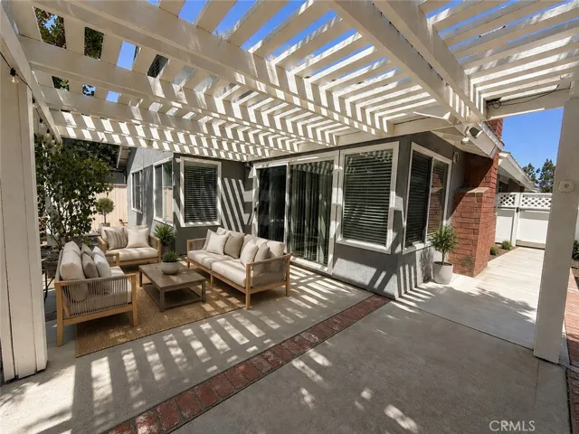 Backyard with virtual furniture. Furniture and décor have been digitally added for illustrative purposes only and are not included with the property.