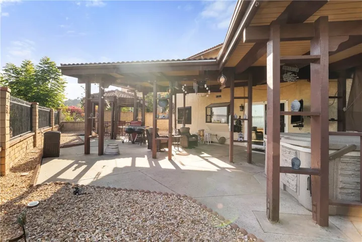 View of the backyard patio