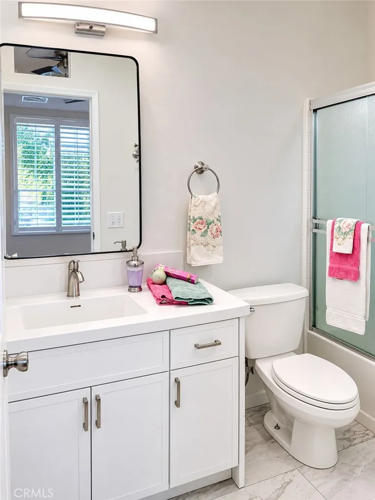newly remodeled master bath vanity and floor