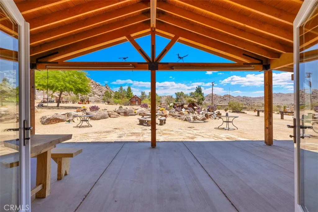Looking out family room to East porch