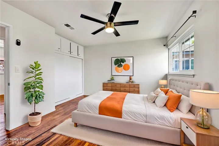 Virtually staged bedroom