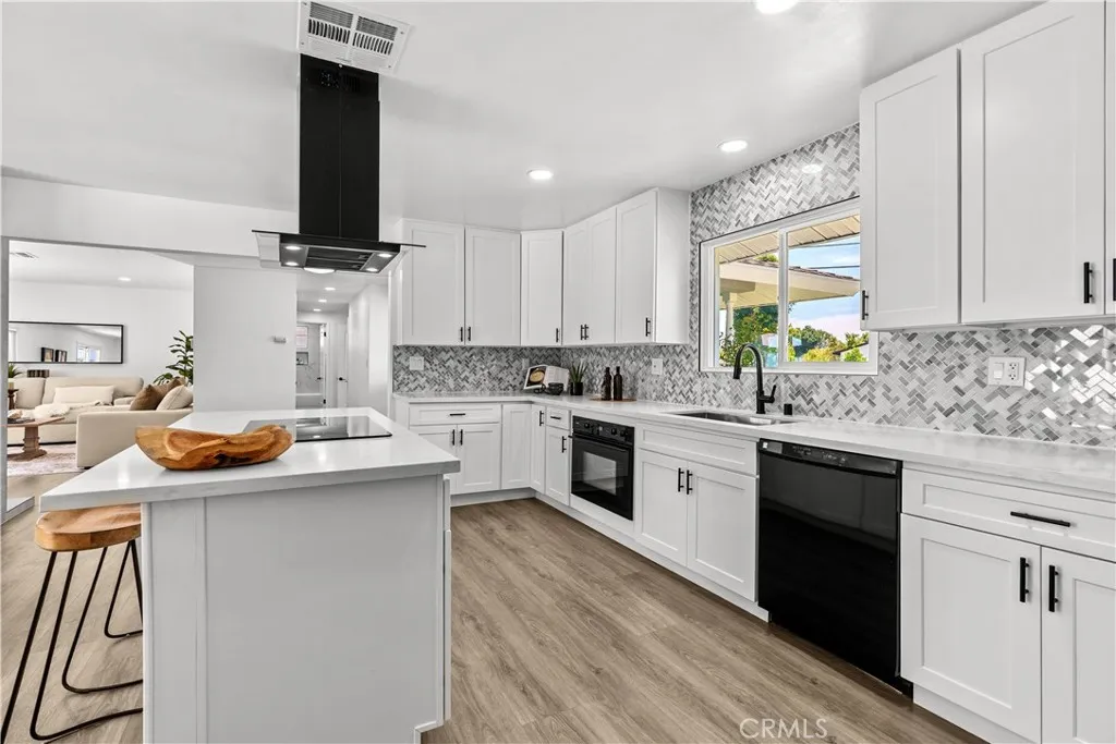 From the garage to the kitchen and front door.