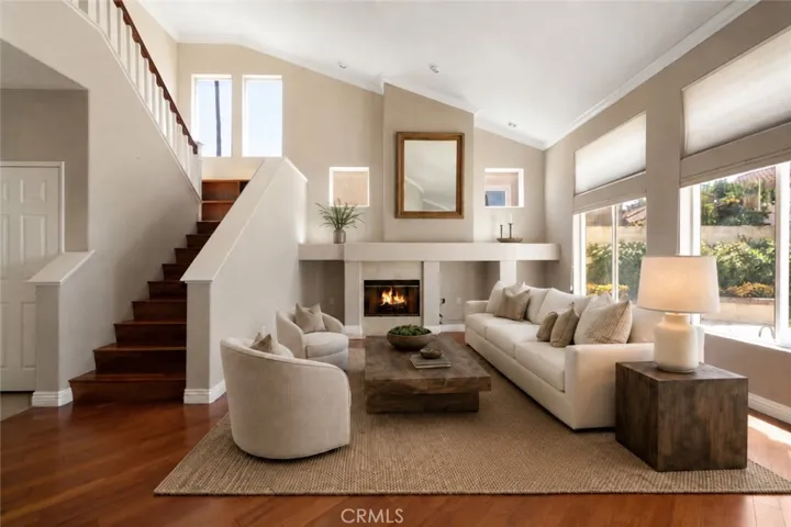Family room. Digitally enhanced with virtually staged furniture