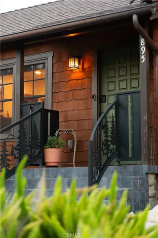 Front door with custom iron work railings