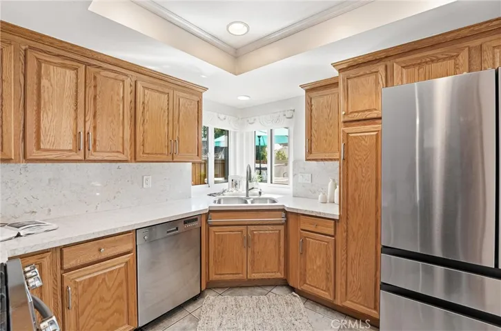 Kitchen with stainless steel appliances