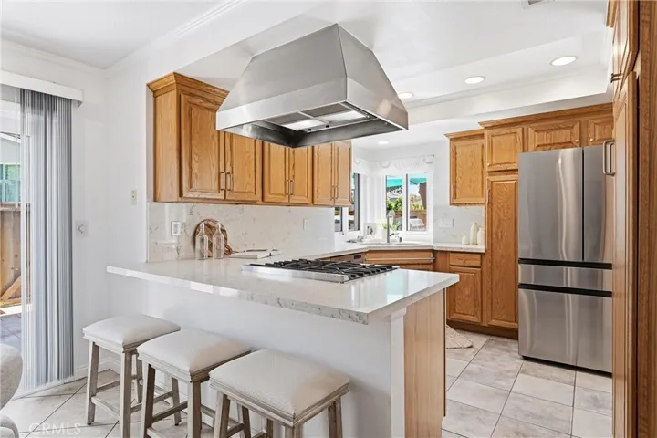 Kitchen with bar seating