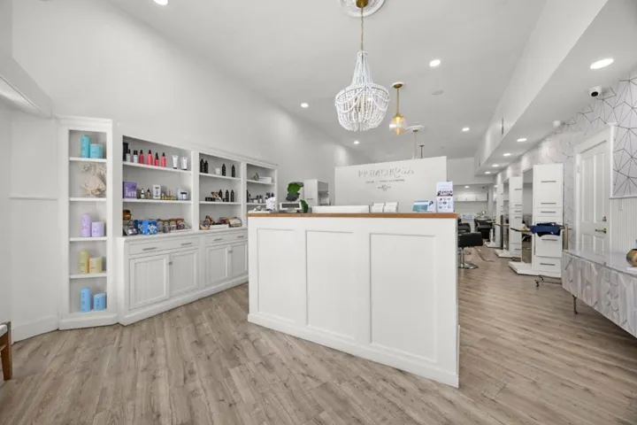 Hair Salon, front of store, reception area