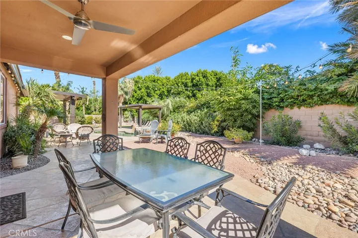 Covered Backyard with fan
