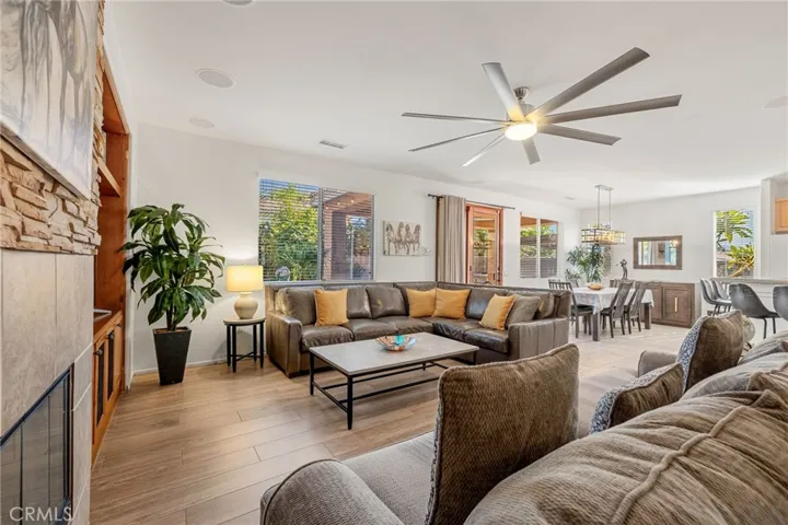 Living room with ceiling fan