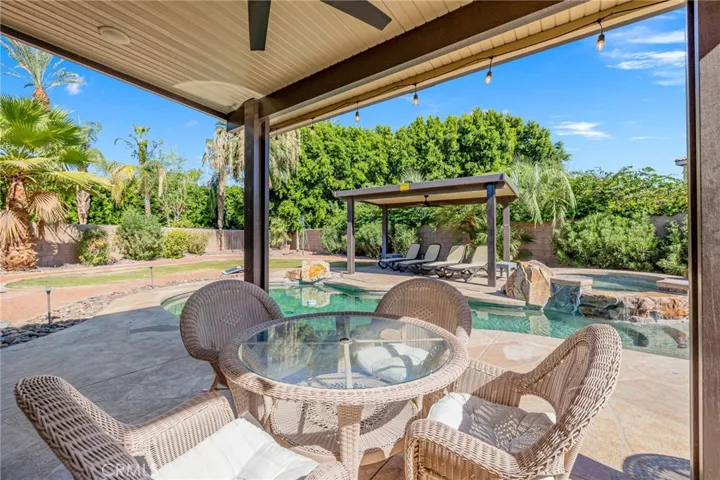Covered Sitting Area in Backyard
