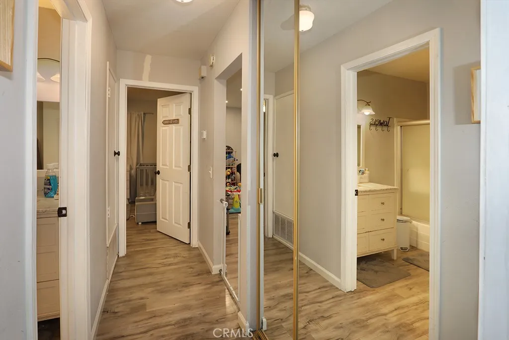 Hallway from living room to bath & bedrooms