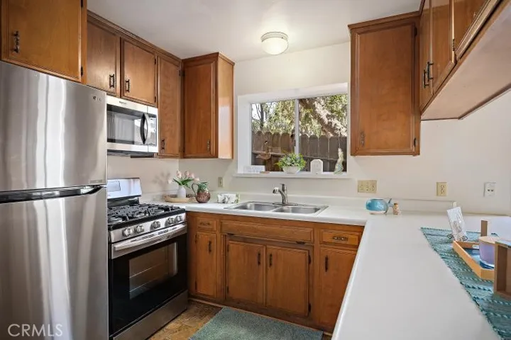 Kitchen window provides additional aeration and light.
