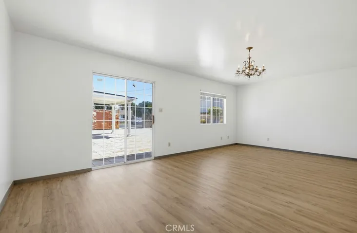 Master bedroom looking out to backyard sliding door
