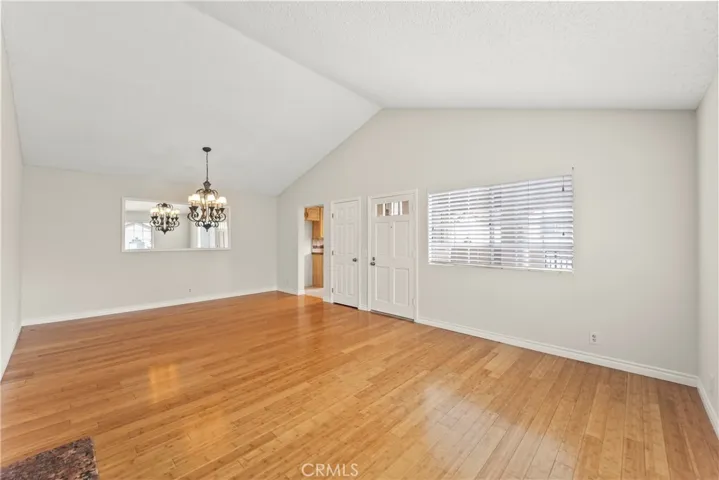 Living area facing front door