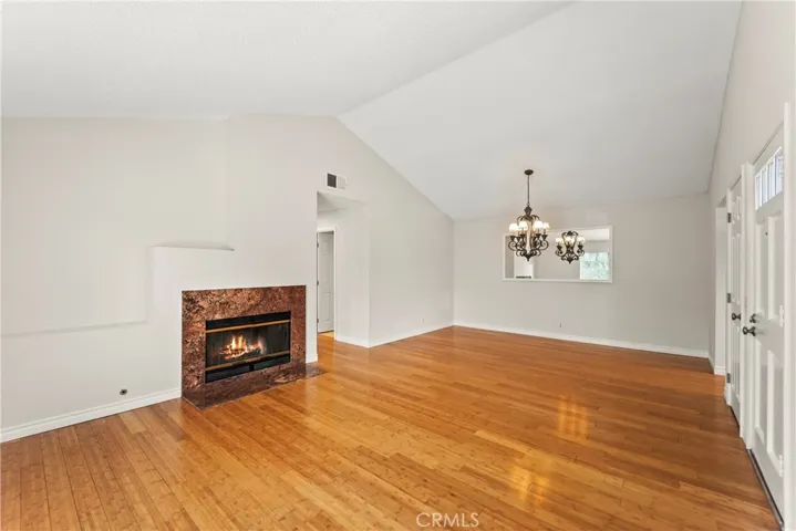 Fireplace by living area