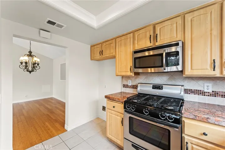 Kitchen facing dining area