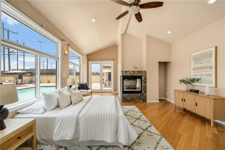 Master bedroom with fireplace