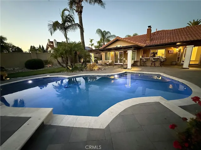 Pool and House at Sunset