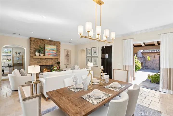 living/dining and office view, including courtyard view