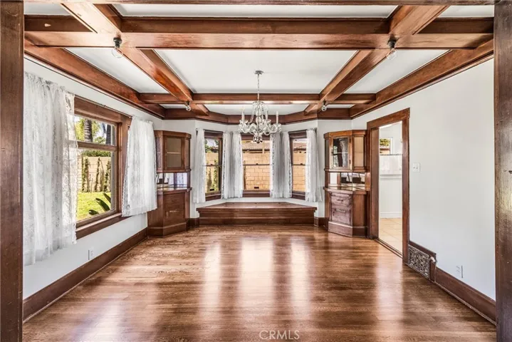 Formal dining room with beautiful built in corner hutches