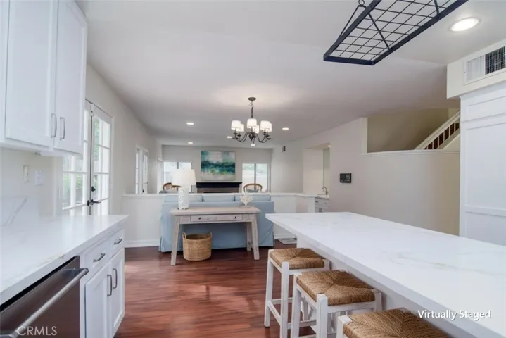 Virtually staged idea for seating at kitchen bar