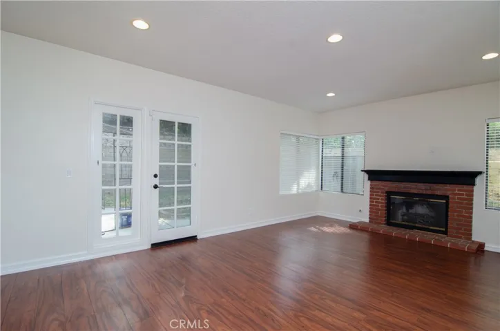Family area and fireplace