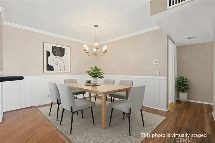 Dining room virtually staged