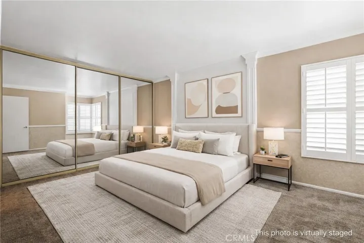 Primary en-suite virtually staged