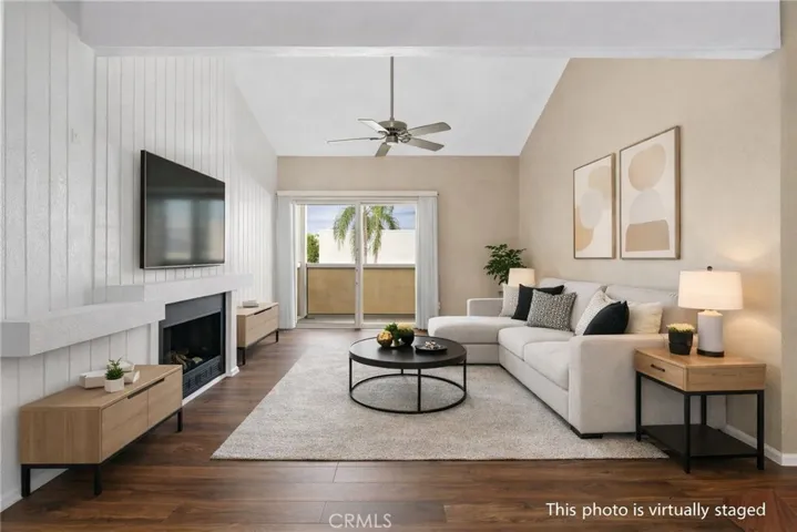 Living room virtually staged
