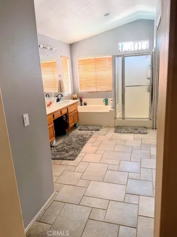 Primary bathroom with large walk in closet