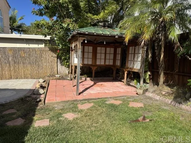 Backyard with gazebo