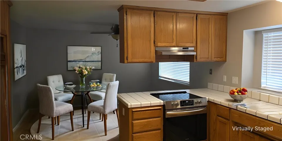 Virtually stage dinette off the kitchen