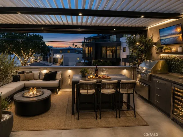 Ai generated outdoor evening patio