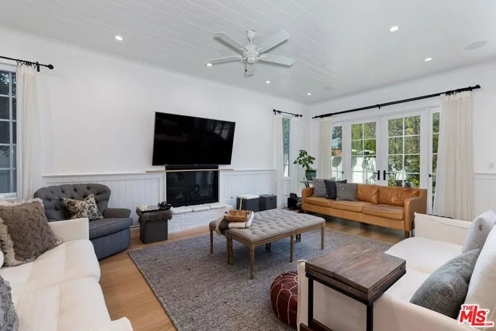 Family room area fireplace
