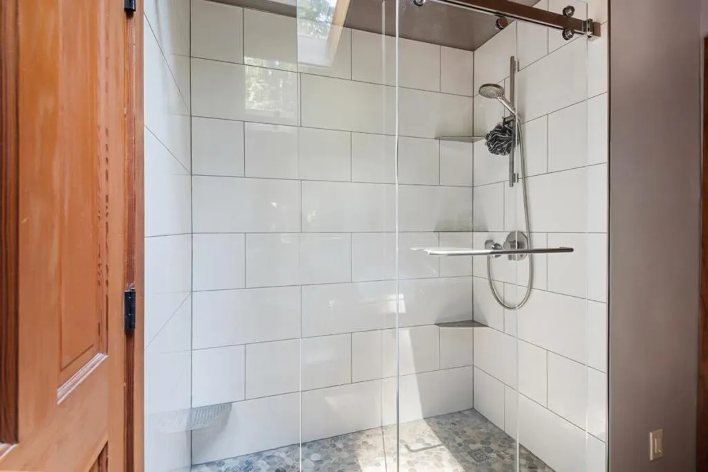 New shower primary bathroom