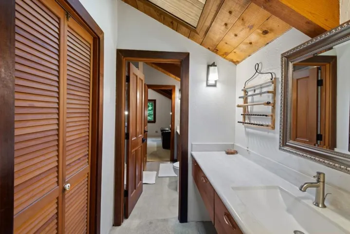 Primary bathroom with walk in closet