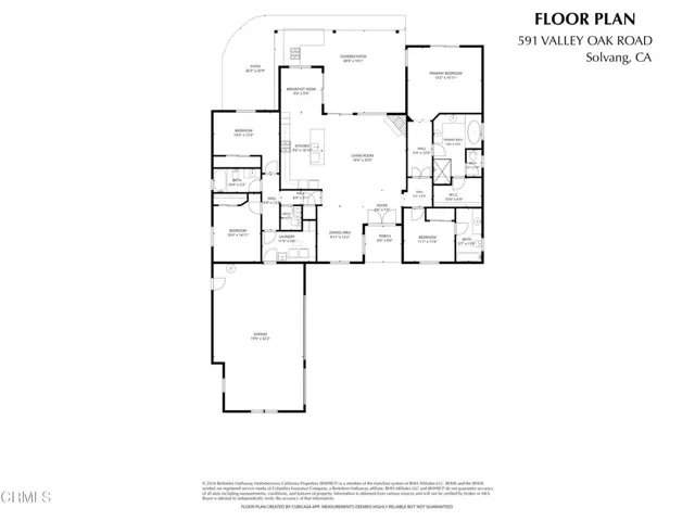Floor Plan for 591 Valley Oak Road