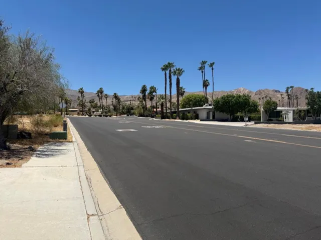 Street in front of 2 buildings