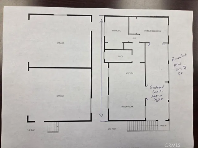 ADU layout with a bonus porch