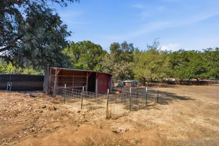 Chicken coop or other animal enclosure.
