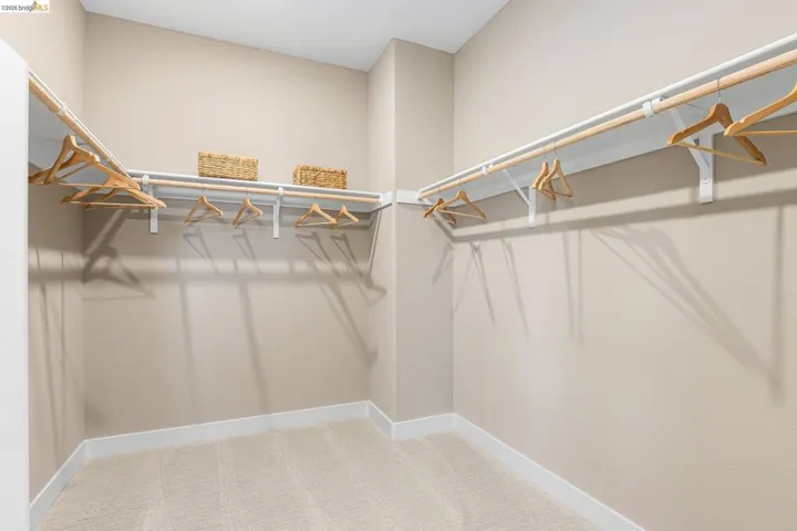 Spacious closet featuring carpet floors