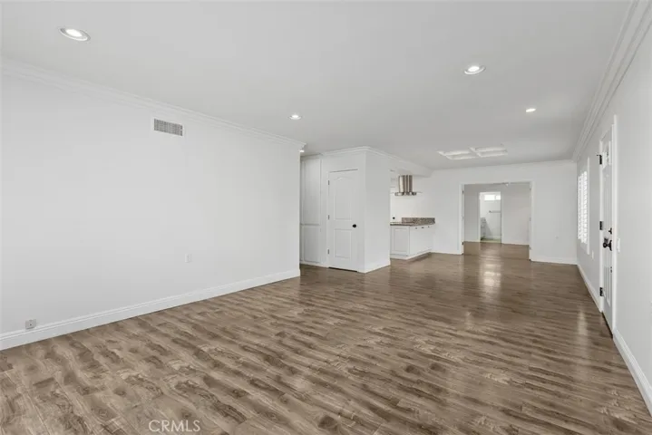 Living room open to Dining Room and Kitchen