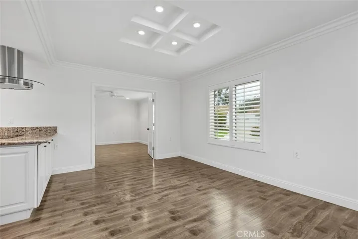 Spacious Dining Room open to Kitchen and Bedroom beyond