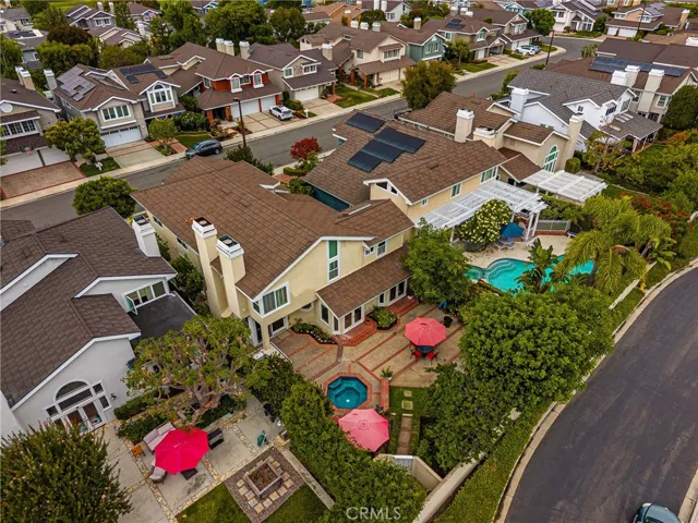 Aerial view of the area showing the house