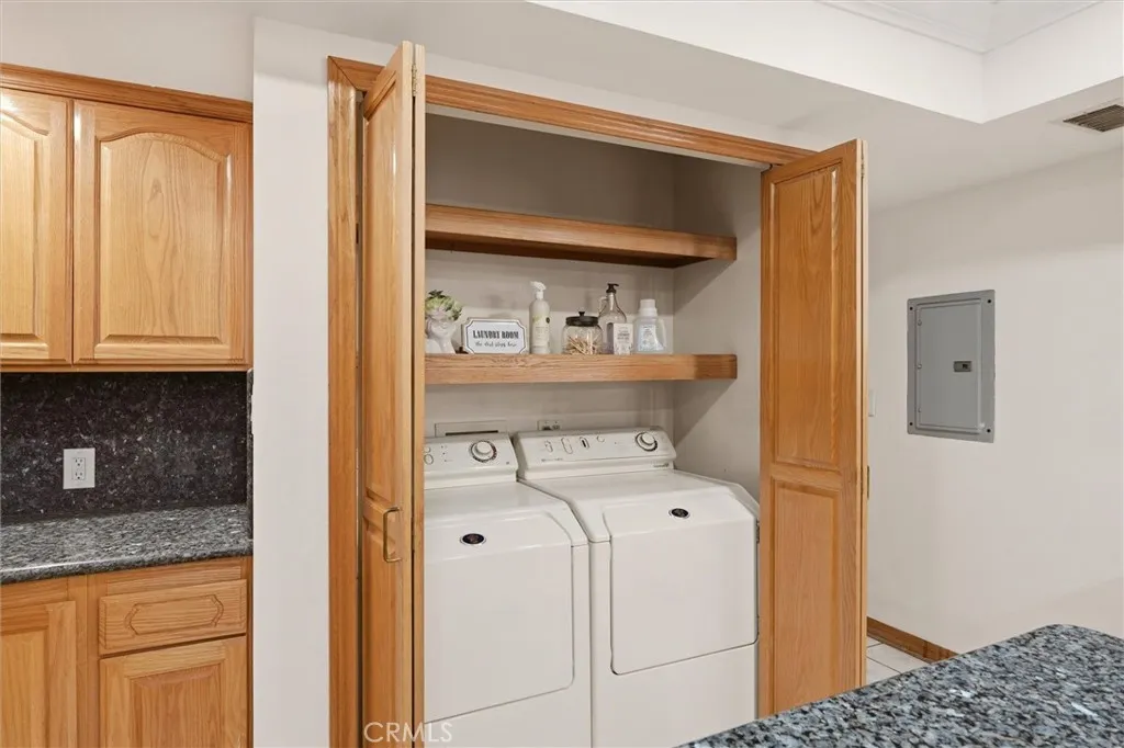 Washer and dryer area.
