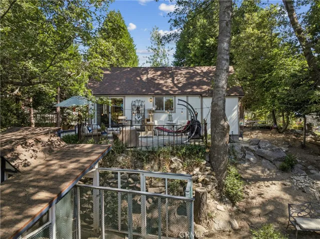 Back view with chicken coop